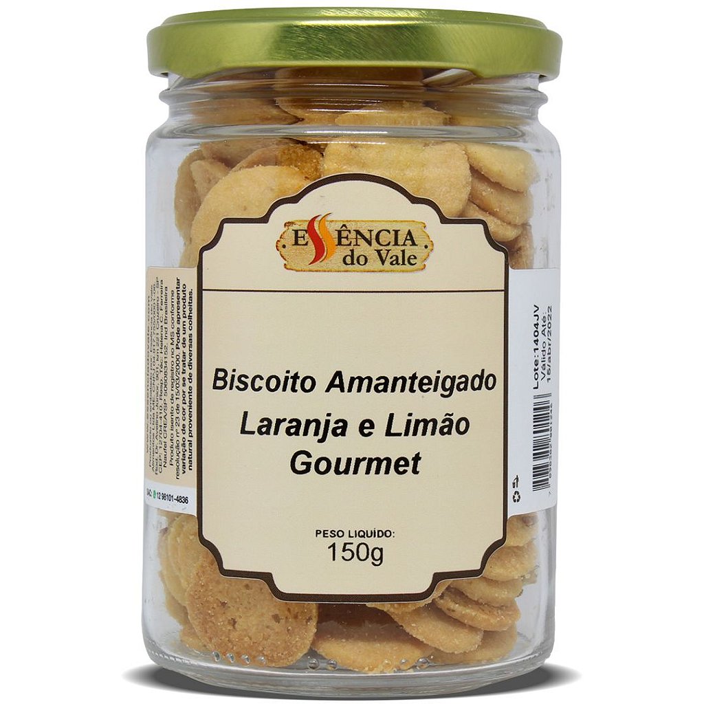 15446391465-3ec1e96525.jpg Biscoito Amanteigado de Laranja e Limão Essência do Vale 150g - Imagem 1