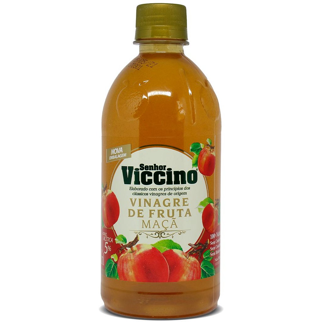 15446391882-64fb86ab7a.jpg Vinagre de Fruta de Maçã Senhor Viccino 500ml - Imagem 1