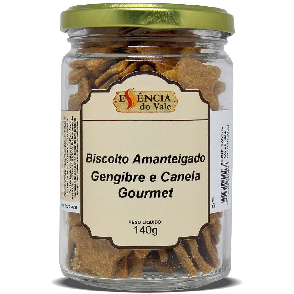 15446447530-032468c394.jpg Biscoito Amanteigado de Canela e Gengibre 140g Essência do Vale - Imagem 1