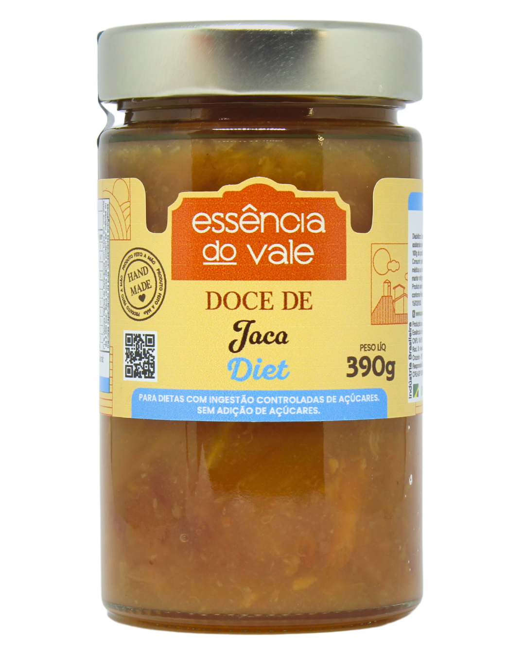 15482572205-doce-de-jaca-diet-fundo-branco.png Doce de Jaca Diet Sem Adição de Açúcar da Essência do Vale 390g - Imagem 1