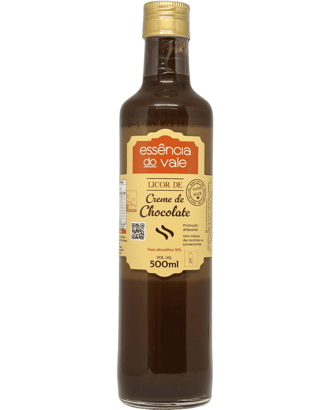 15482616288-licor-de-creme-de-chocolate-fundo-branco.png Licor Creme de Chocolate Essência do Vale 500ml - Imagem 1