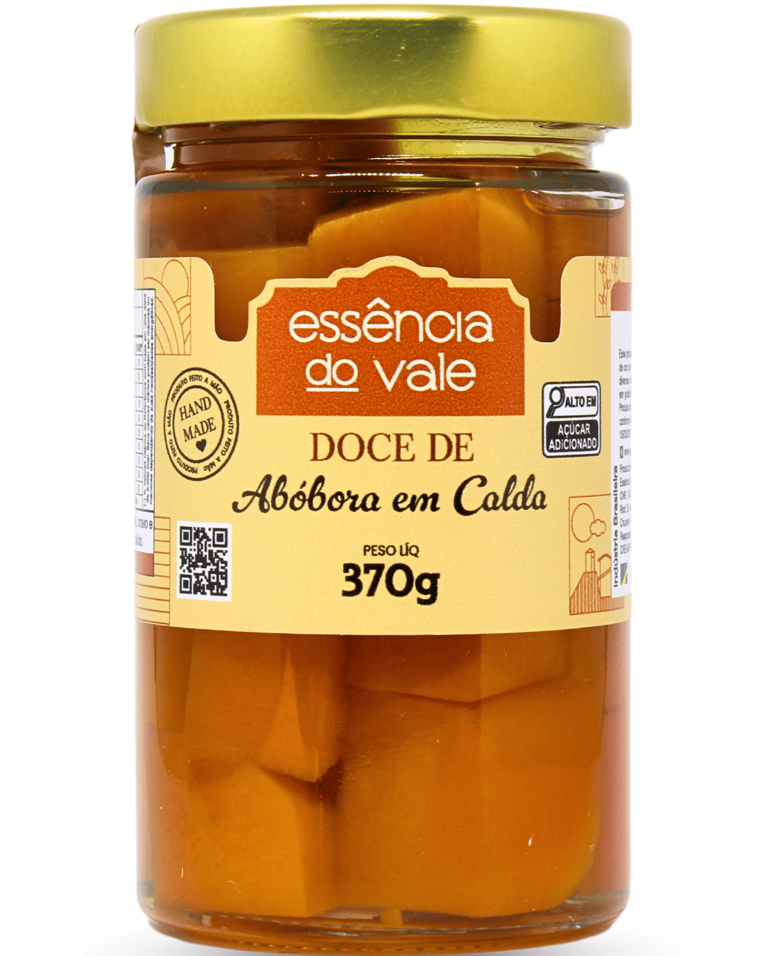15485539276-abobora-em-calda-fundo-branco.png Doce de Abóbora em Calda Essência do Vale 370g - Imagem 1
