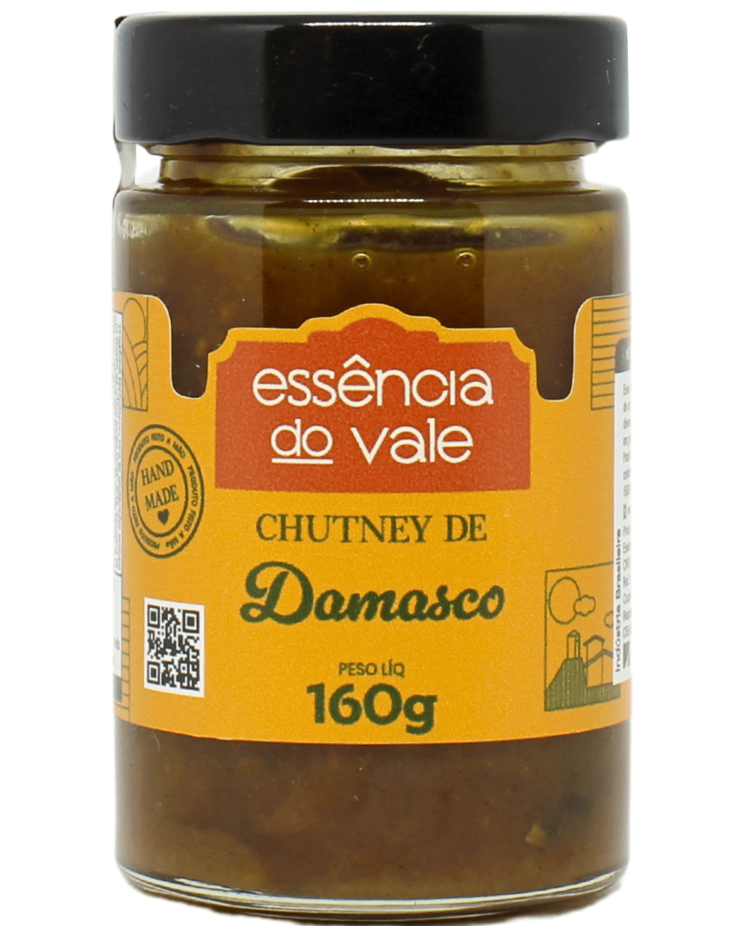 15491682731-chutney-de-damasco-fundo-branco.png Chutney de Damasco Essência do Vale 160g - Imagem 1