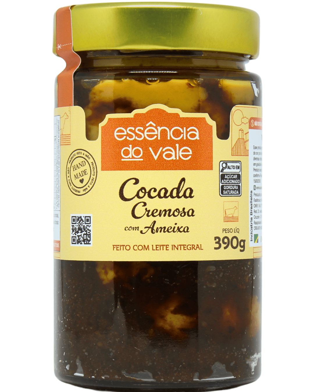 15491834403-cocada-cremosa-com-ameixa-fundo-branco.png Cocada Cremosa com Ameixa Essência do Vale 390g - Imagem 1