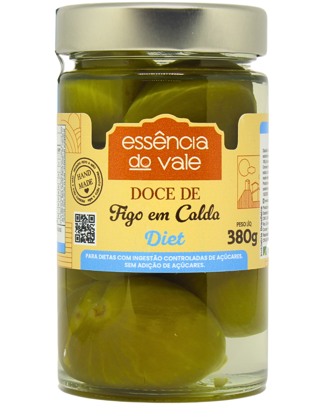 15491992808-figo-em-calda-diet-fundo-branco.png Doce de Figo em Calda Diet Sem Adição de Açúcar Essência do Vale 380g - Imagem 1