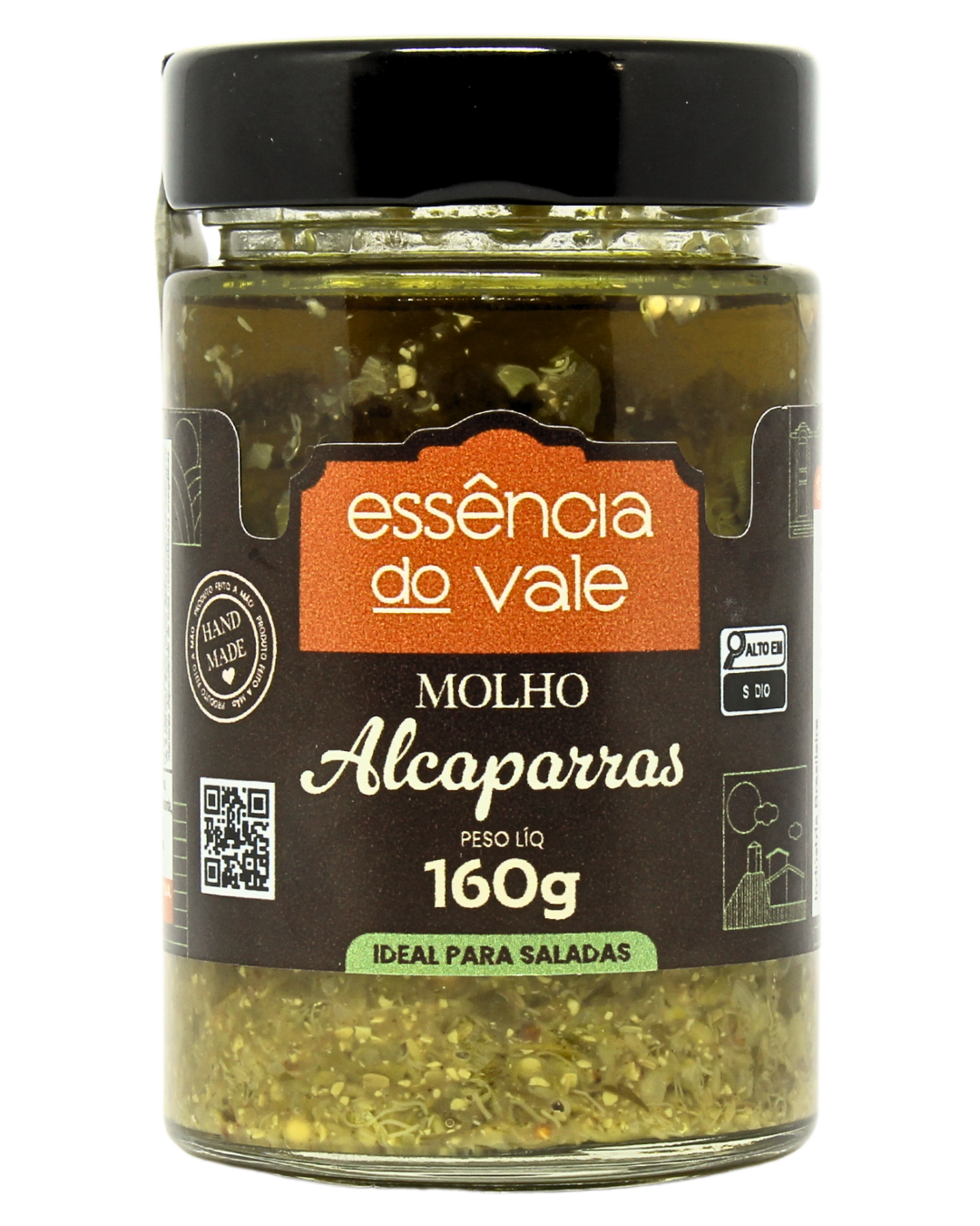 15492011160-molho-alcaparras-fundo-branco.png Molho de Alcaparras para Saladas Essência do Vale 160g - Imagem 1