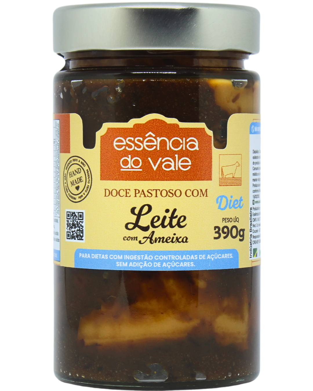 15492269958-doce-de-leite-com-ameixa-diet-fundo-branco.png Doce Pastoso de Leite com Ameixa Diet Sem Adição de Açúcar 390g - Imagem 1