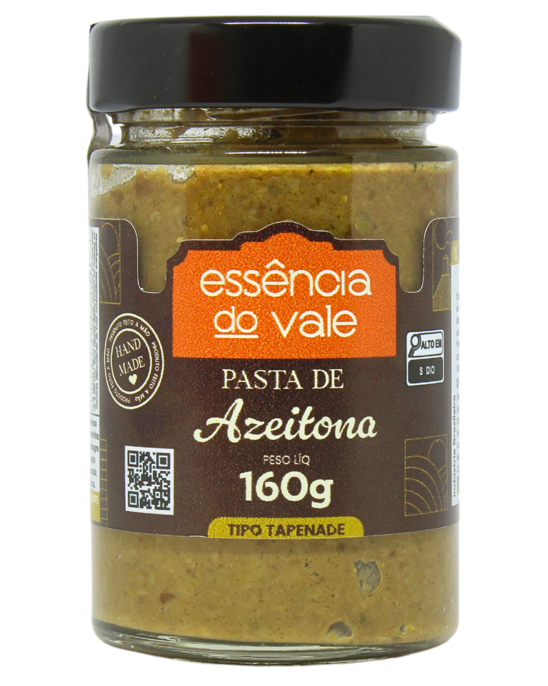 15492348994-pasta-de-azeitona-fundo-branco.png Pasta de Azeitona Tipo Tapenade Essência do Vale 160g - Imagem 1