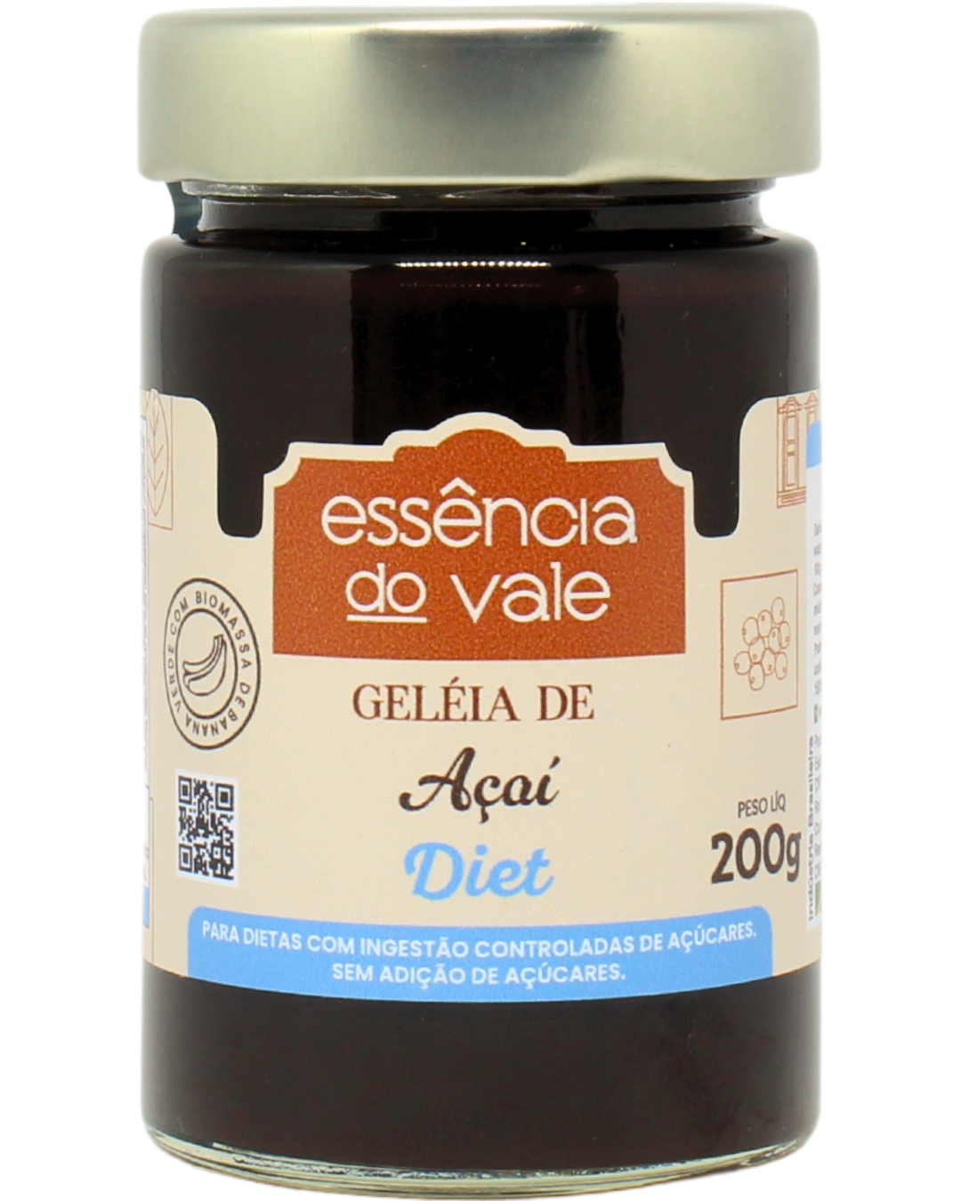 15492353997-geleia-de-acai-diet-fundo-branco.png Geleia de Açaí Diet Sem Adição de Açúcar 200g - Imagem 1