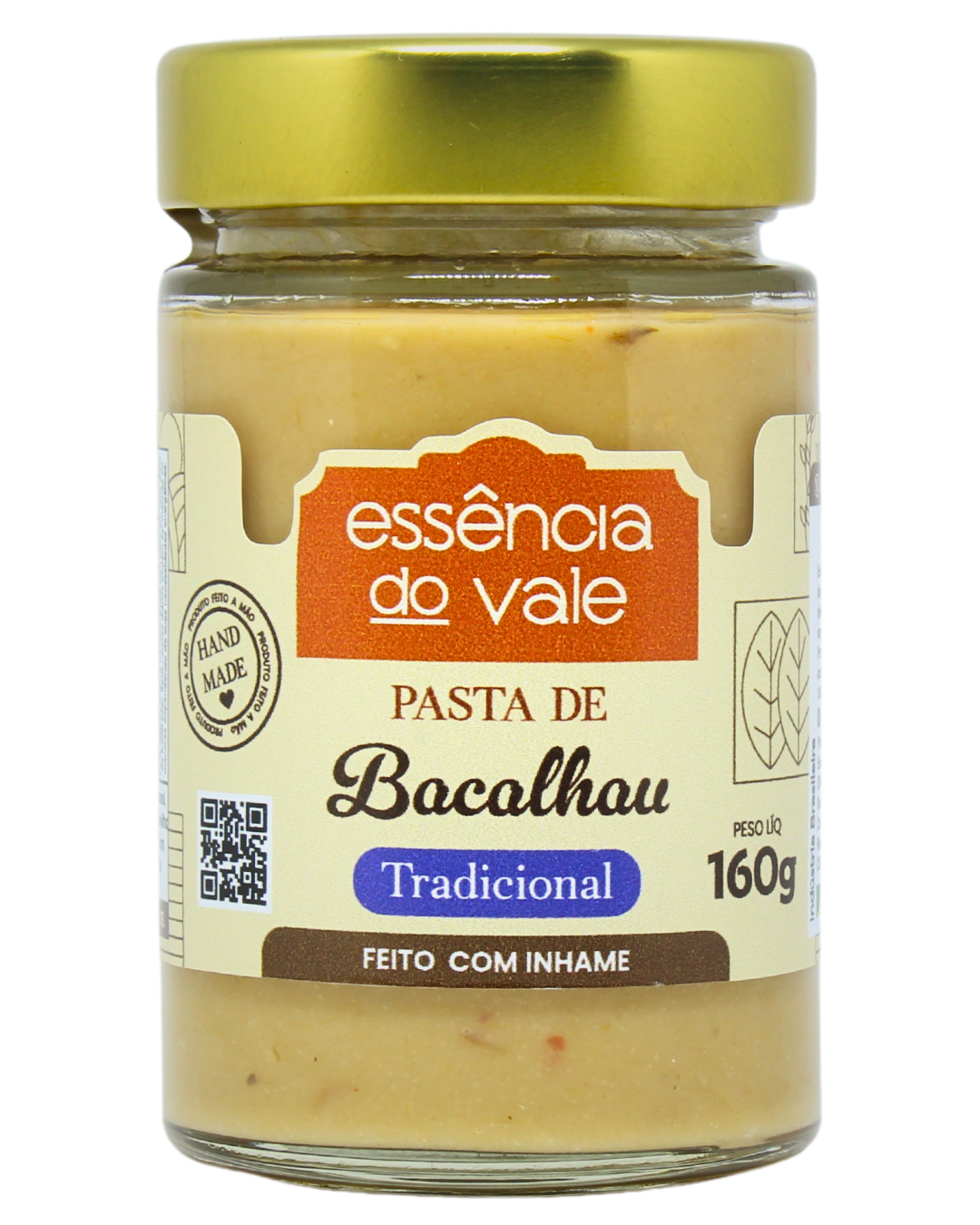 15492382713-pasta-de-bacalhau-tradicional-fundo-branco.png Pasta de Bacalhau Tradicional Essência do Vale 160g - Imagem 1
