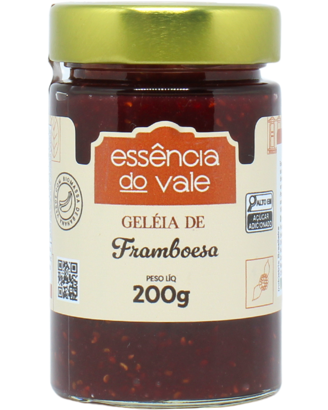 15492419641-geleia-de-framboesa-fundo-branco.png Geleia de Framboesa da Essência do Vale 200g - Imagem 1