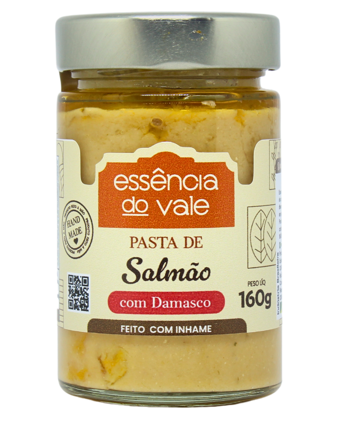 15492431716-pasta-de-salmao-com-damasco-fundo-branco.png Pasta de Salmão com Damasco Essência do Vale 160g - Imagem 1