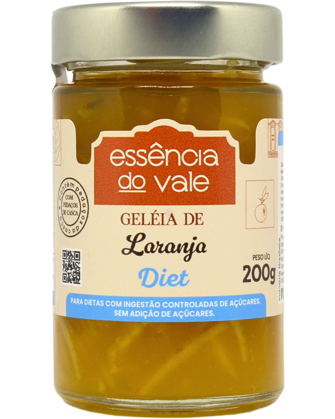 15492458261-geleia-de-laranja-diet-fundo-branco.png Geleia de Laranja com Pedaços de Casca Diet Sem Adição de Açúcar 200g - Imagem 1
