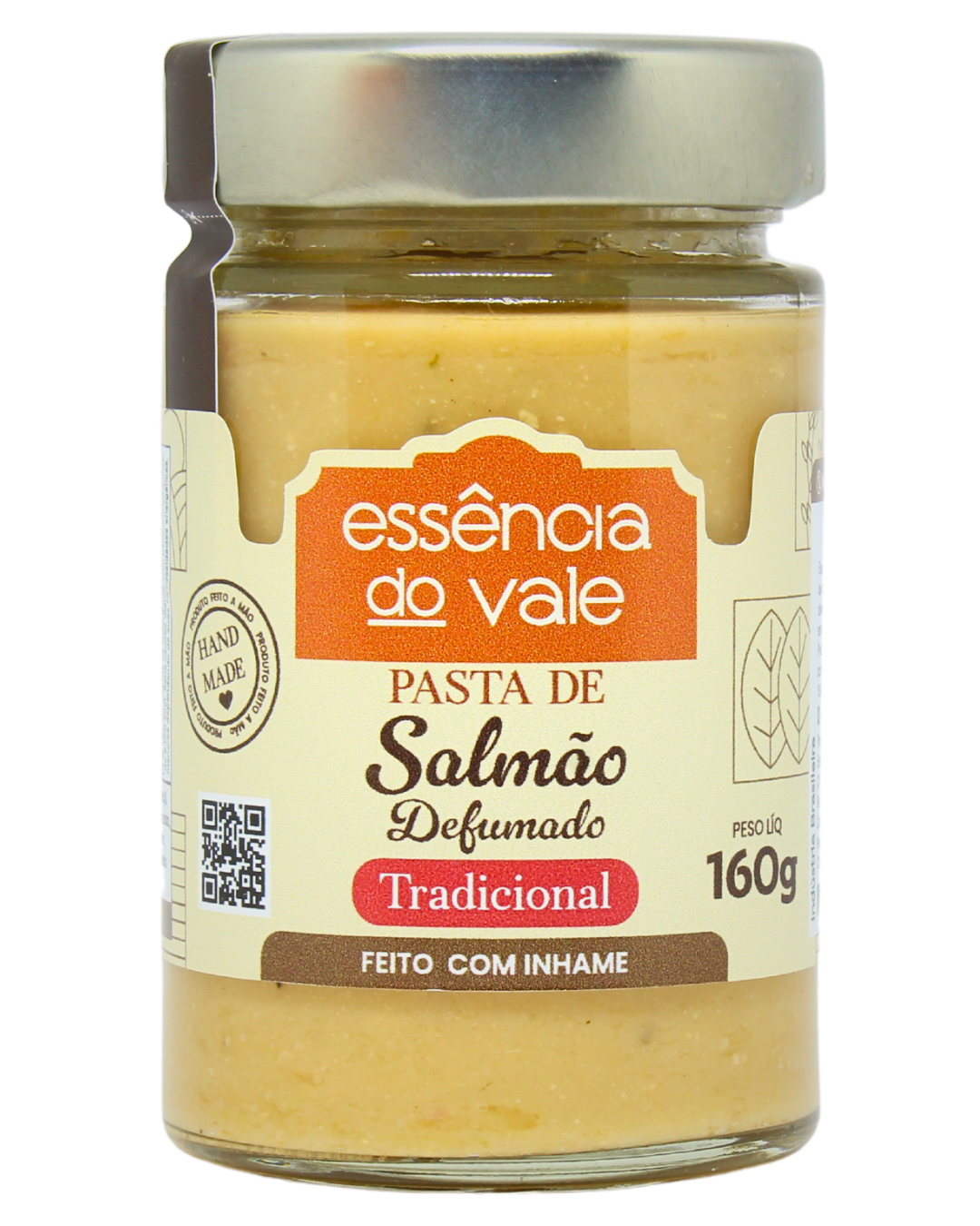 15492458600-pasta-de-salmao-tradicional-fundo-branco.png Pasta de Salmão Tradicional Essência do Vale 160g - Imagem 1