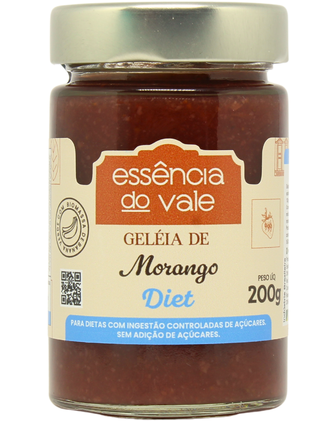 15492478370-geleia-de-morango-diet-fundo-branco.png Geleia de Morango Diet Sem Adição de Açúcar Essência do Vale 200g - Imagem 1