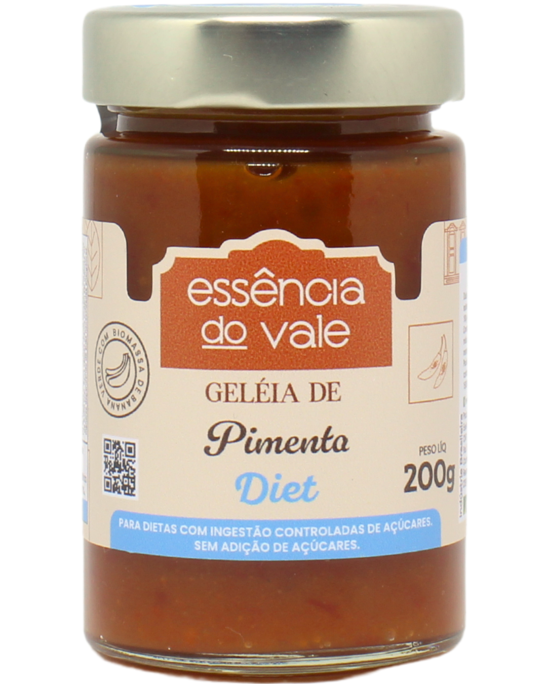15492484242-geleia-de-pimenta-diet-fundo-branco.png Geleia de Pimenta Diet Sem Adição de Açúcar da Essência do Vale 200g - Imagem 1