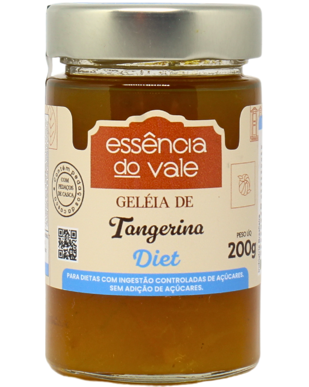 15492701571-geleia-de-tangerina-diet-fundo-branco.png Geleia de Tangerina com Pedaços de Casca Diet Sem Adição de Açúcar 200g - Imagem 1
