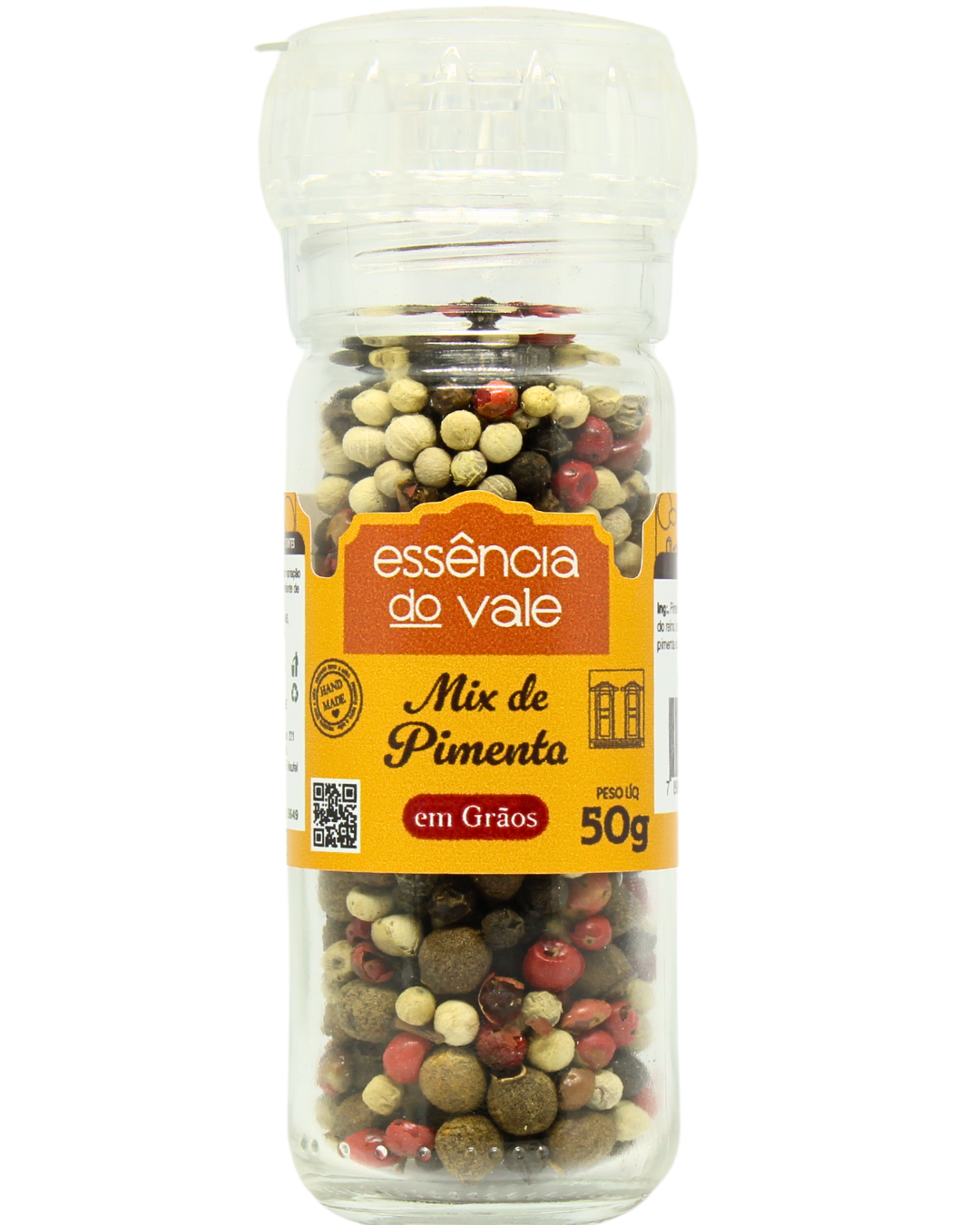 15492771719-mix-de-pimenta-em-graos-fundo-branco.png Mix de Pimentas em Grãos da Essência do Vale 50g - Imagem 1