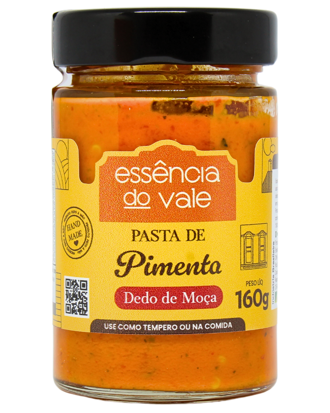 15492794683-pasta-de-pimenta-fundo-branco.png Pasta de Pimenta Dedo de Moça Essência do Vale 160g - Imagem 1