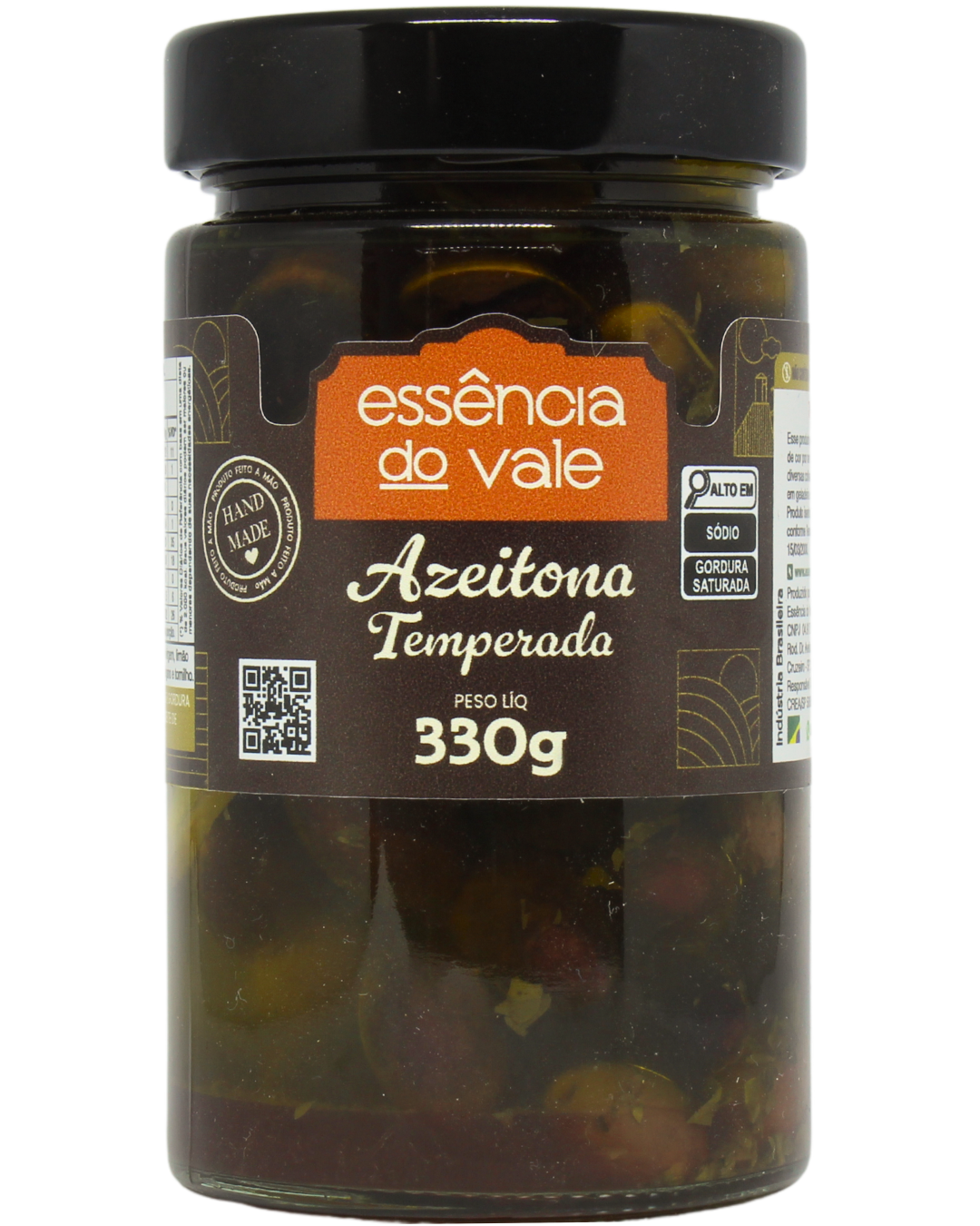 15492795303-azeitona-temperada-fundo-branco.png Azeitona Temperada no Azeite da Essência do Vale 300g - Imagem 1