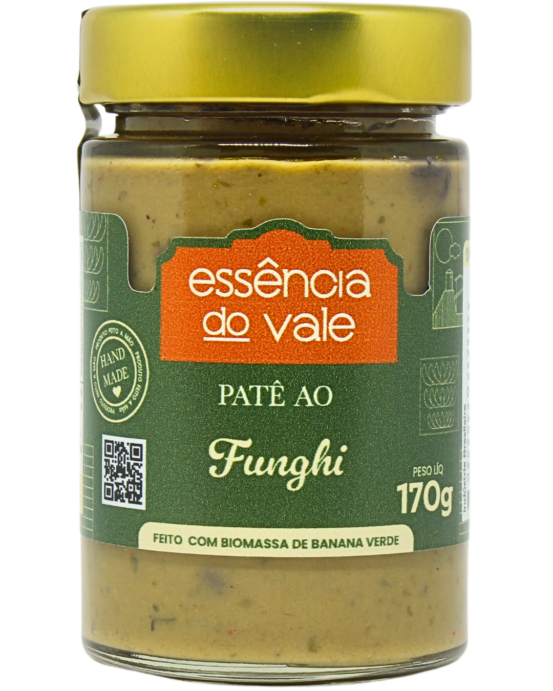 15492802700-pate-ao-funghi-fundo-branco.png Patê ao Funghi Essência do Vale 170g - Imagem 1