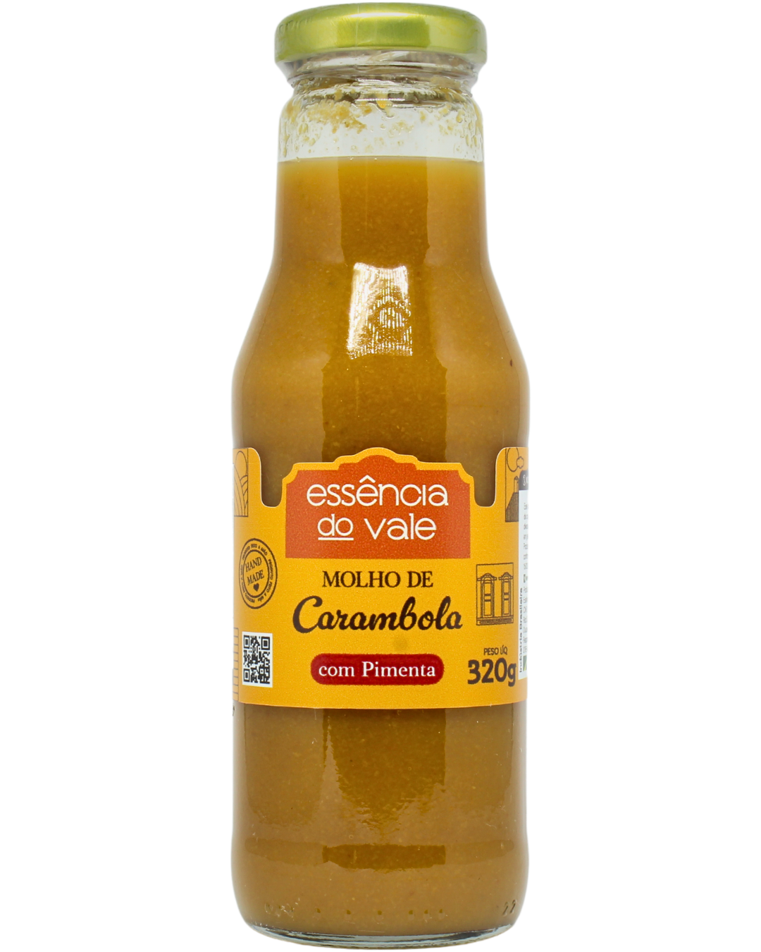 15492803140-molho-de-carambola-com-pimenta-fundo-branco.png Molho de Carambola com Pimenta Habanero da Essência do Vale 320g - Imagem 1