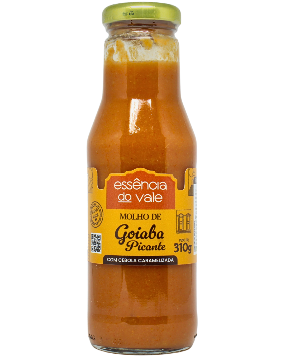 15492805881-molho-de-goiaba-picante-fundo-branco.png Molho de Goiaba com Cebola Caramelizada Picante da Essência do Vale 310g - Imagem 1