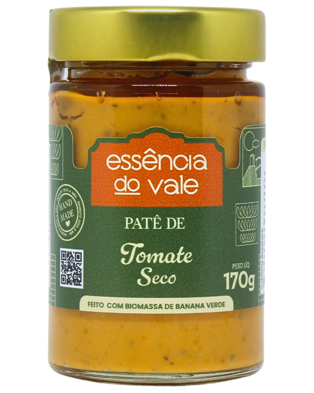 15492806429-pate-de-tomate-seco-fundo-branco.png Patê de Tomate Seco Vegano Essência do Vale 170g - Imagem 1