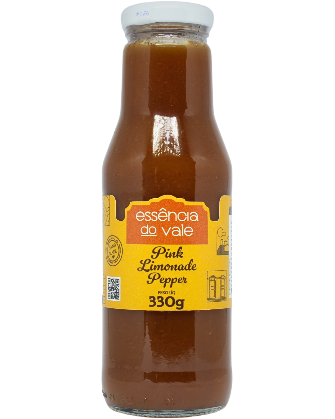 15492811031-pink-limonade-pepper-fundo-branco.png Molho Pink Limonade Pepper da Essência do Vale 330g - Imagem 1