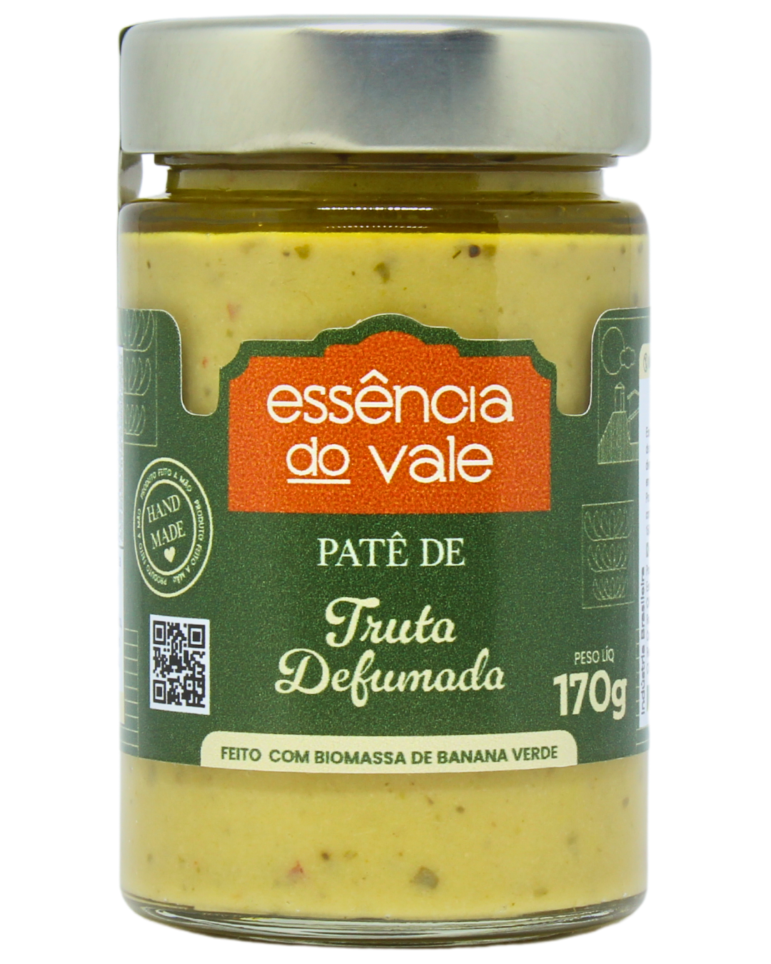 15492812239-pate-de-truta-defumada-fundo-branco.png Patê de Truta Defumada Essência do Vale 170g - Imagem 1