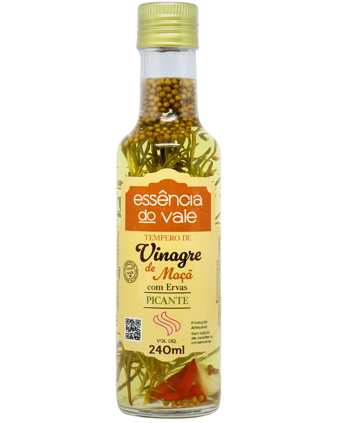 15493033455-vinagre-com-ervas-picante-fundo-branco.png Vinagre Aromatizado com Ervas Picantes 240ml - Imagem 1