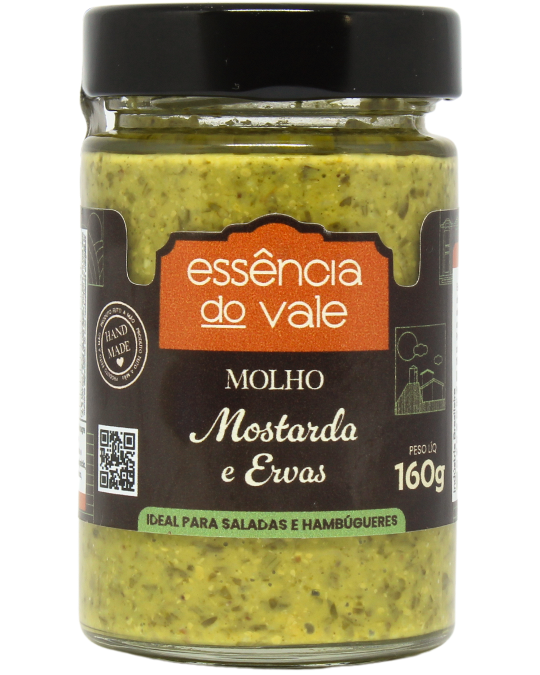 15493037848-molho-de-mostarda-e-ervas-fundo-branco.png Molho de Mostarda e Ervas da Essência do Vale 160g - Imagem 1