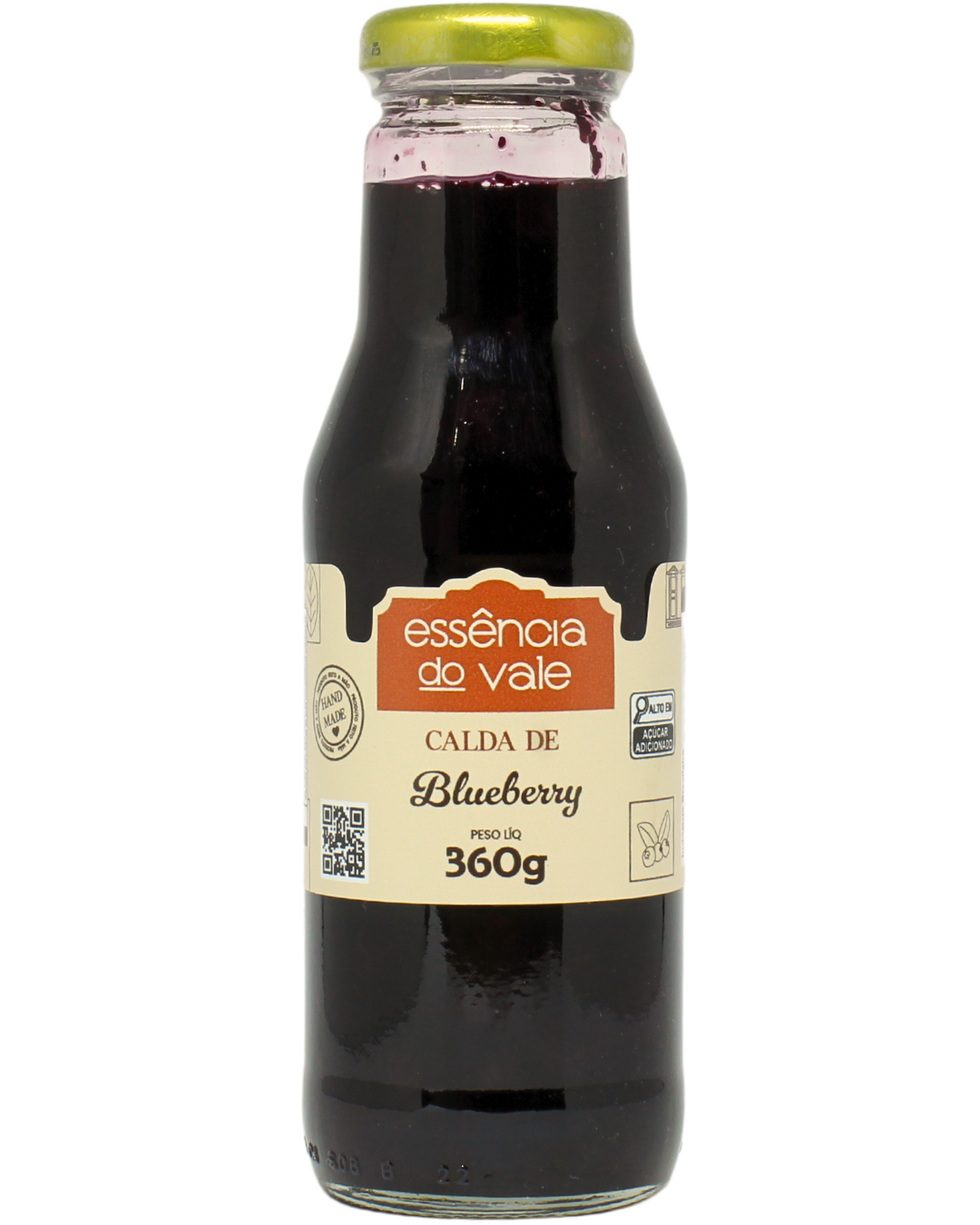 15493044241-calda-de-blueberry-fundo-branco.png Calda Natural de Blueberry Essência do Vale 360g - Imagem 1