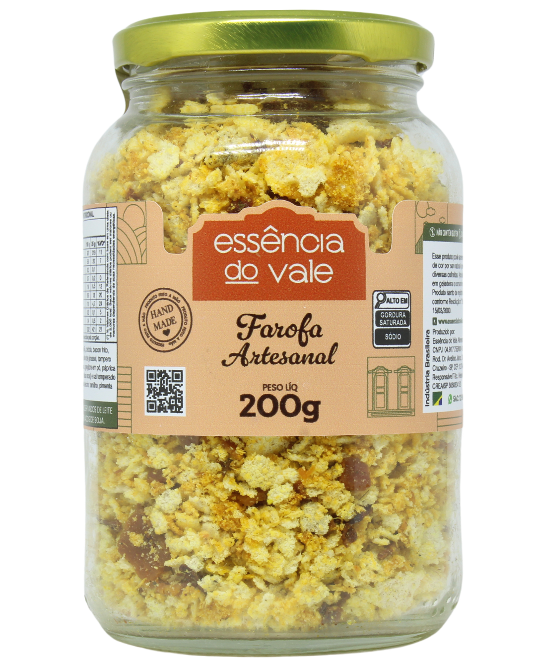 15493048310-farofa-artesanal-fundo-branco.png Farofa Artesanal com Bacon da Essência do Vale 200g - Imagem 1