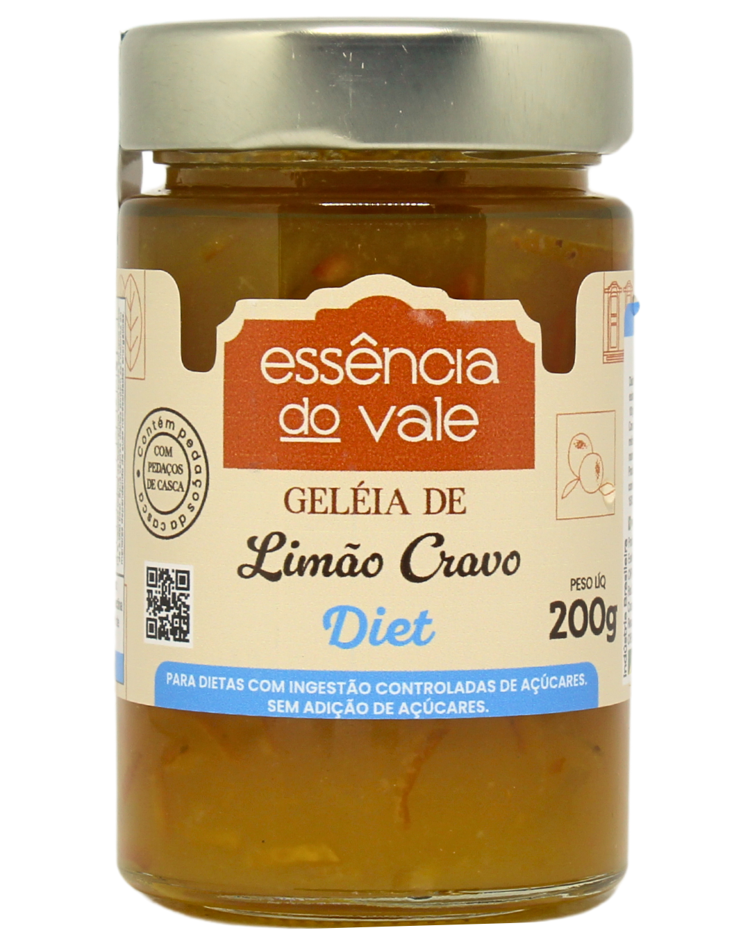 15493049270-geleia-de-limao-cravo-diet-fundo-branco.png Edição Limitada Geleia de Limão Cravo Sem Adição de Açúcar 200g - Imagem 1