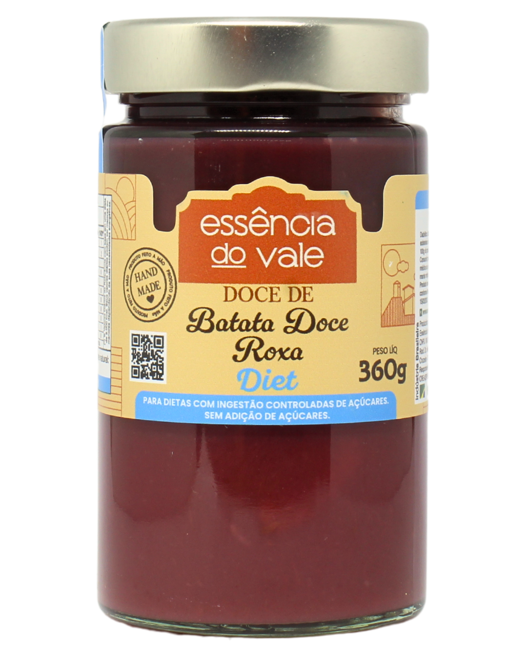 15493050708-doce-de-batata-roxa-doce-diet-fundo-branco.png Edição Limitada Doce de Batata Doce Roxa Sem Açúcar 370g - Imagem 1
