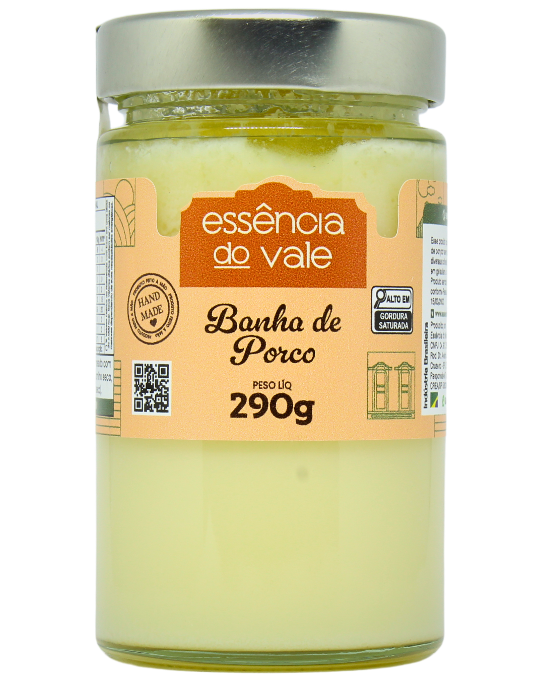 15493051982-banha-de-porco-fundo-branco.png Banha de Porco Essência do Vale 290g - Imagem 1