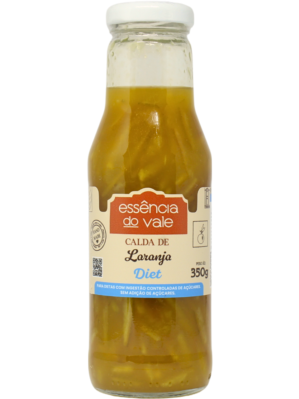 15493249819-calda-de-laranja-diet-fundo-branco.png Calda Natural de Laranja Sem Adição de Açúcar da Essência do Vale 350g - Imagem 1