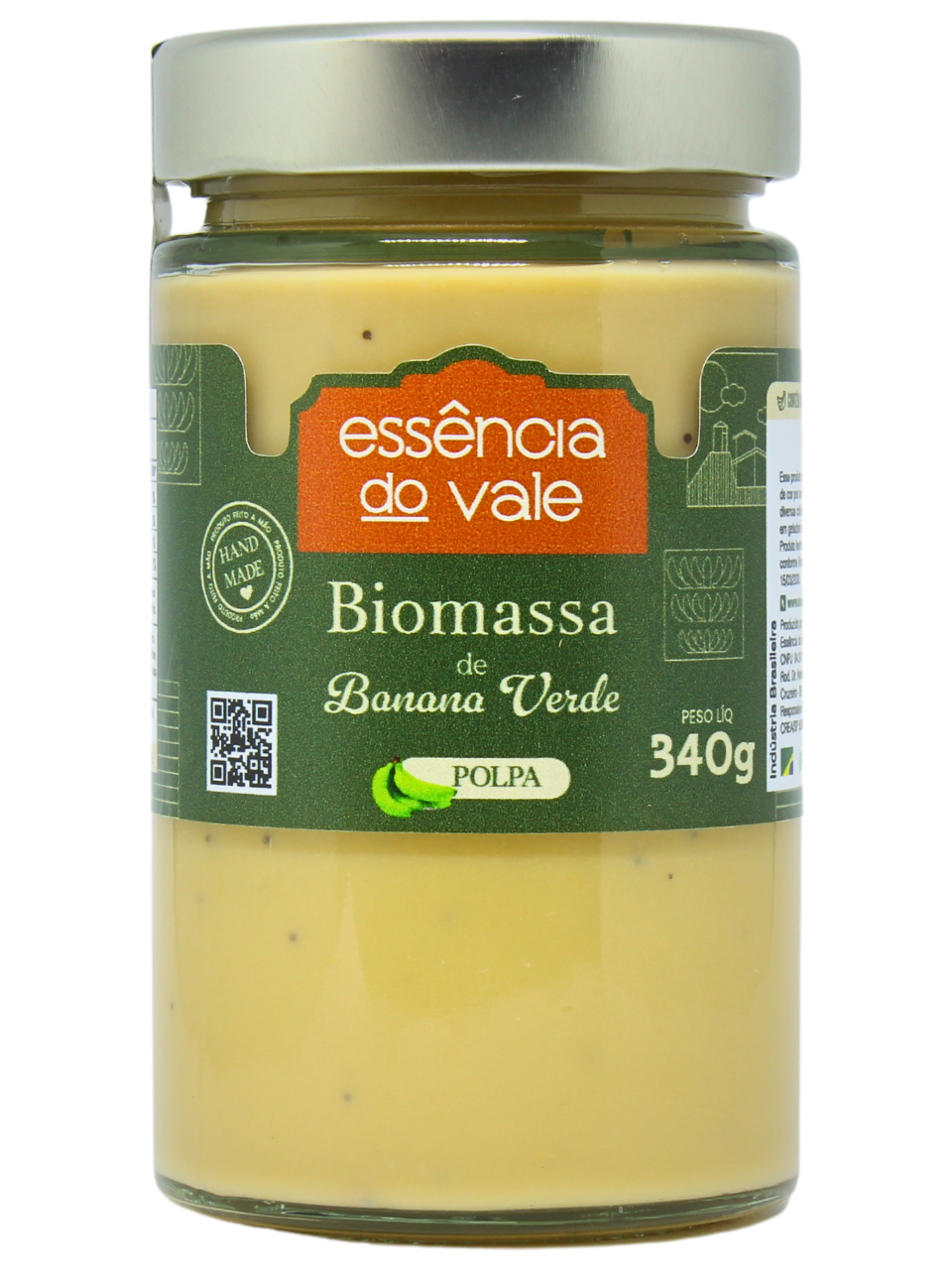 15493408297-bbv-polpa-fundo-branco.png Biomassa de Banana Verde 340g Tradicional - Imagem 1