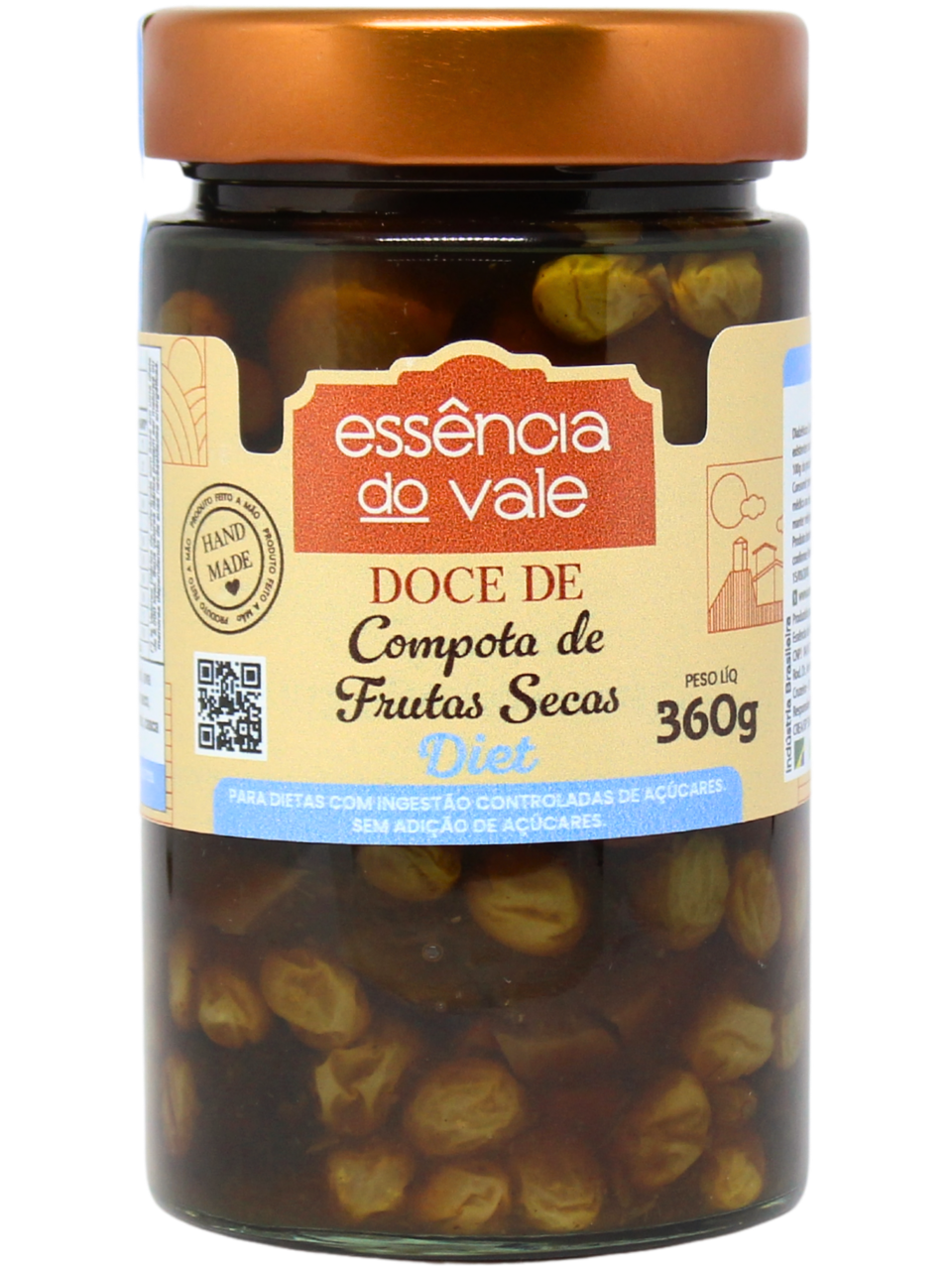 15493410762-compota-de-frutas-diet-fundo-branco.png Edição Limitada Compota de Frutas Secas Pessach DIET da Essência do Vale 360g - Imagem 1