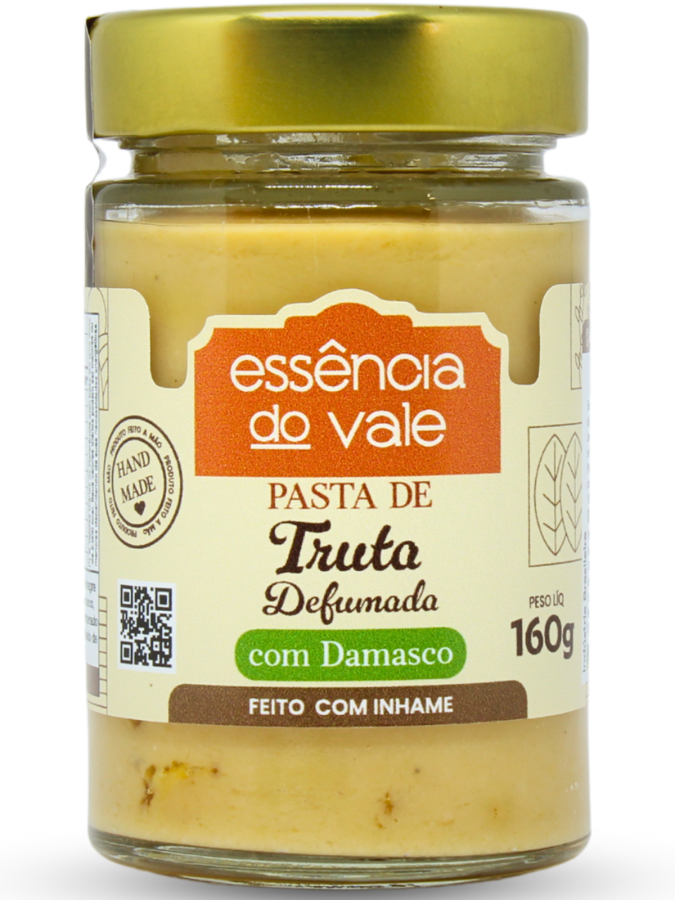 15562138008-pasta-de-truta-defumada-com-damasco-foto-fundo-branco.png Pasta de Truta Defumada com Damasco Essência do Vale 160g - Imagem 1