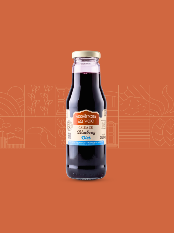 Calda Natural de Blueberry Sem Adição de Açúcar Essência do Vale 350g