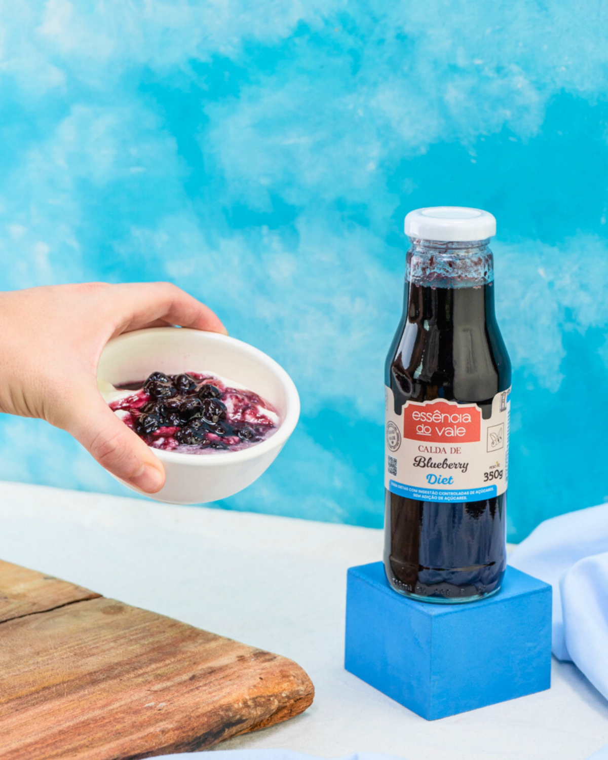 Calda Natural de Blueberry Sem Adição de Açúcar Essência do Vale 350g - Imagem 2