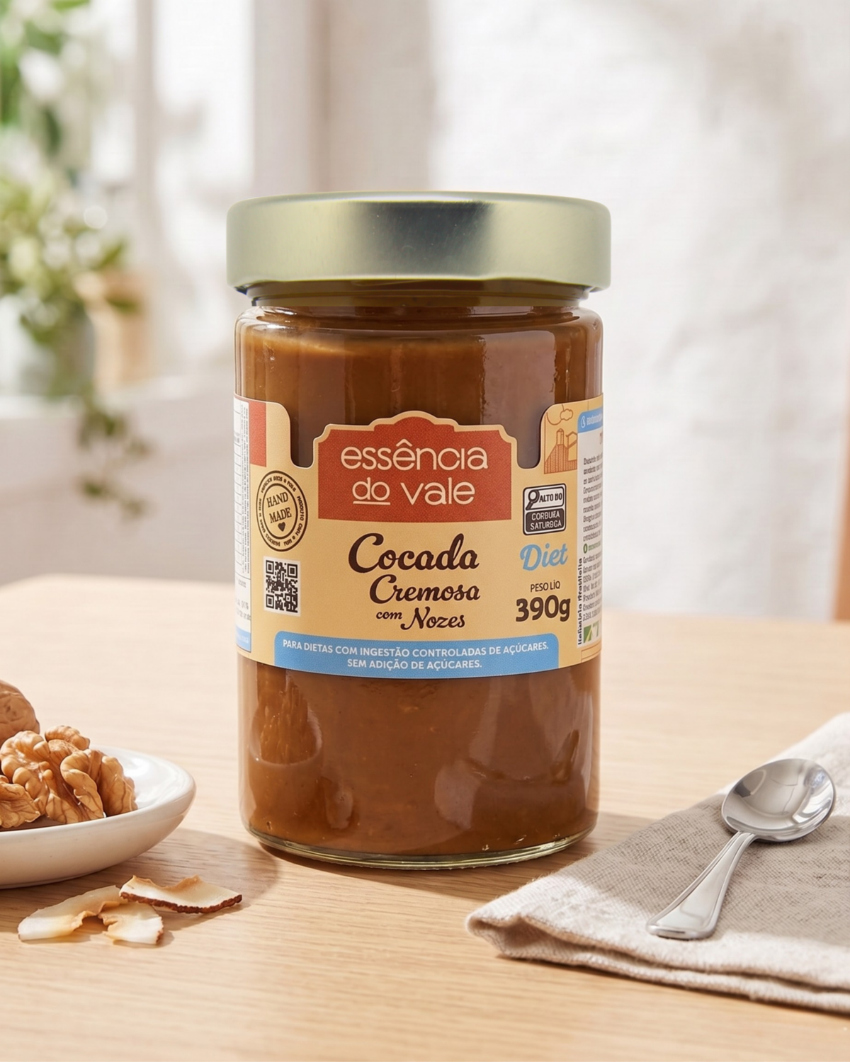 Cocada Cremosa com Nozes Diet Sem Adição de Açúcar Essência do Vale 390g - Imagem 3