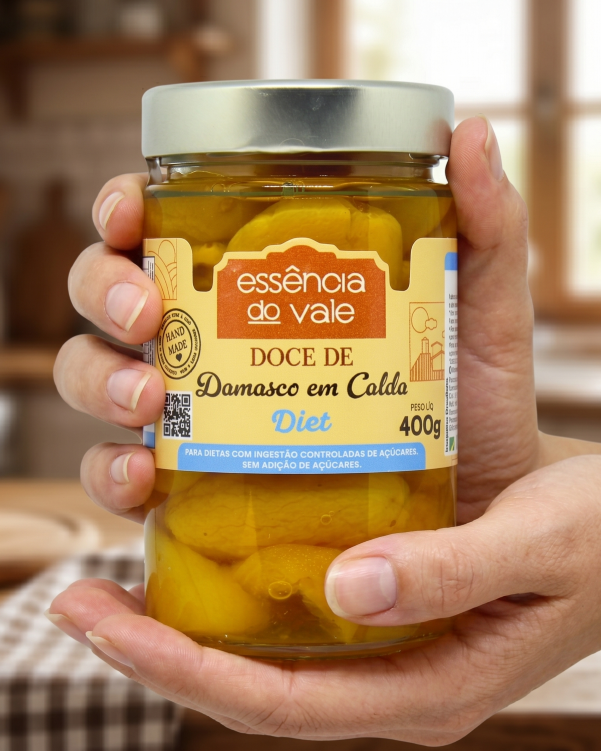 Doce de Damasco em Calda Diet Sem Adição de Açúcar Essência do Vale 370g - Imagem 3