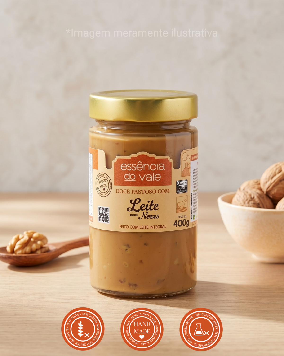 Doce Pastoso de Leite com Nozes Essência do Vale 400g - Imagem 3