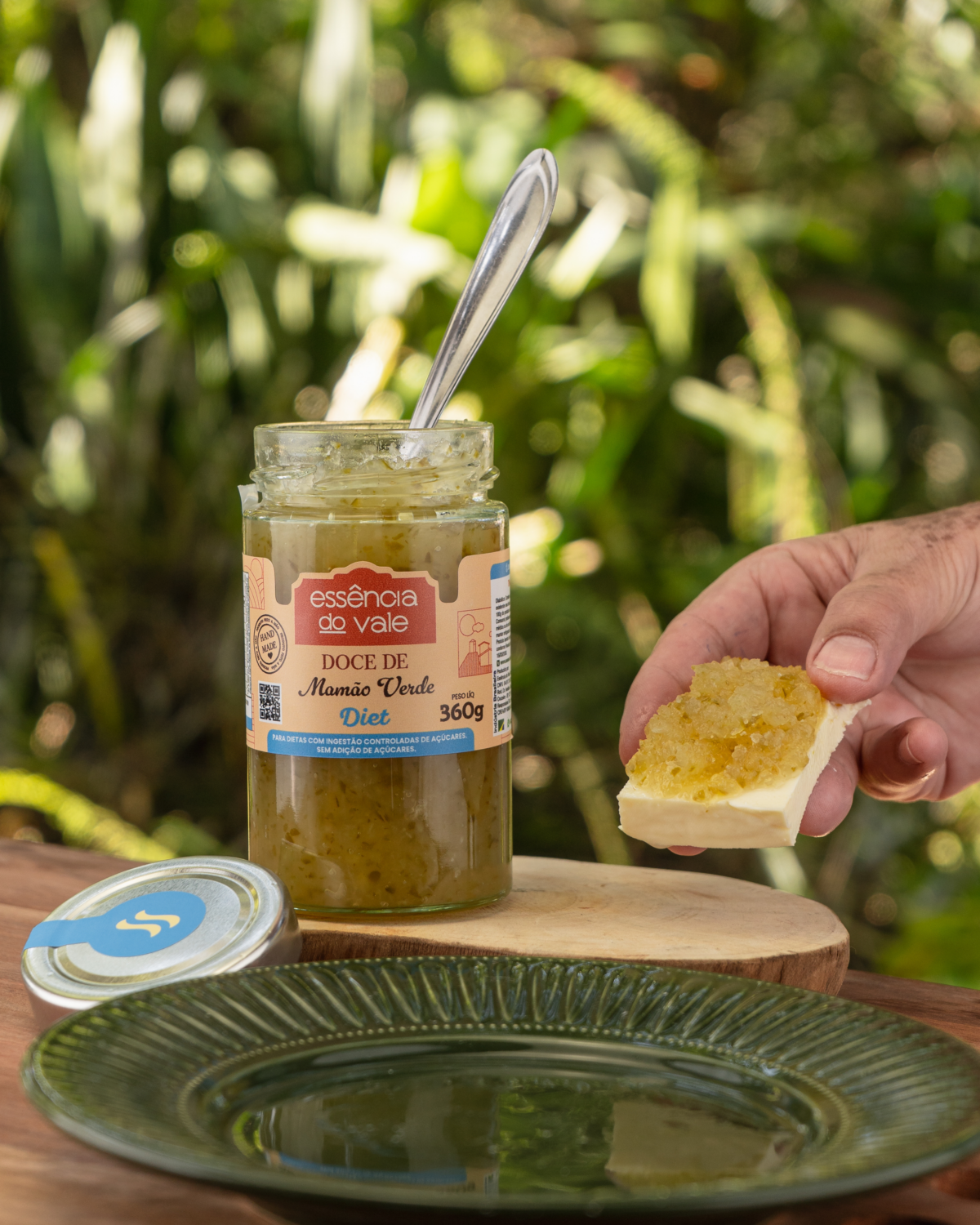 Doce de Mamão Verde Diet Sem Adição de Açúcar da Essência do Vale 360g - Imagem 2