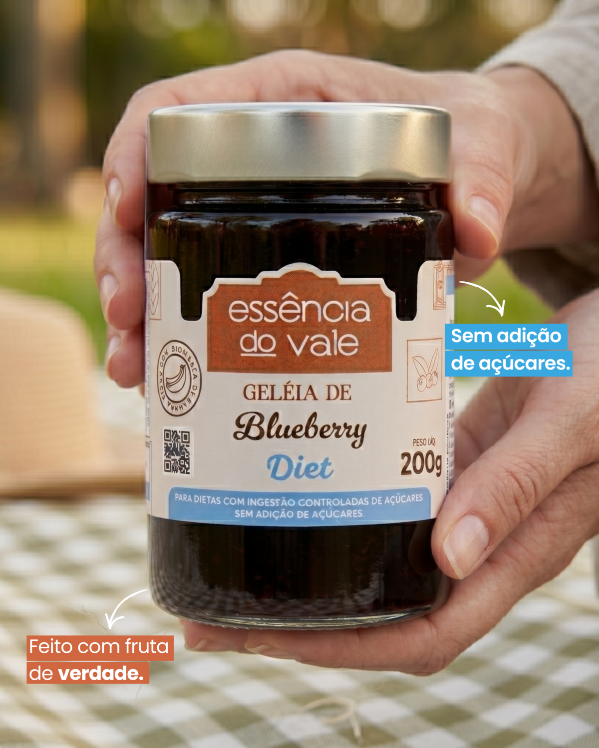 Geleia de Blueberry Diet Sem Adição de Açúcar 200g Essência do Vale - Imagem 2