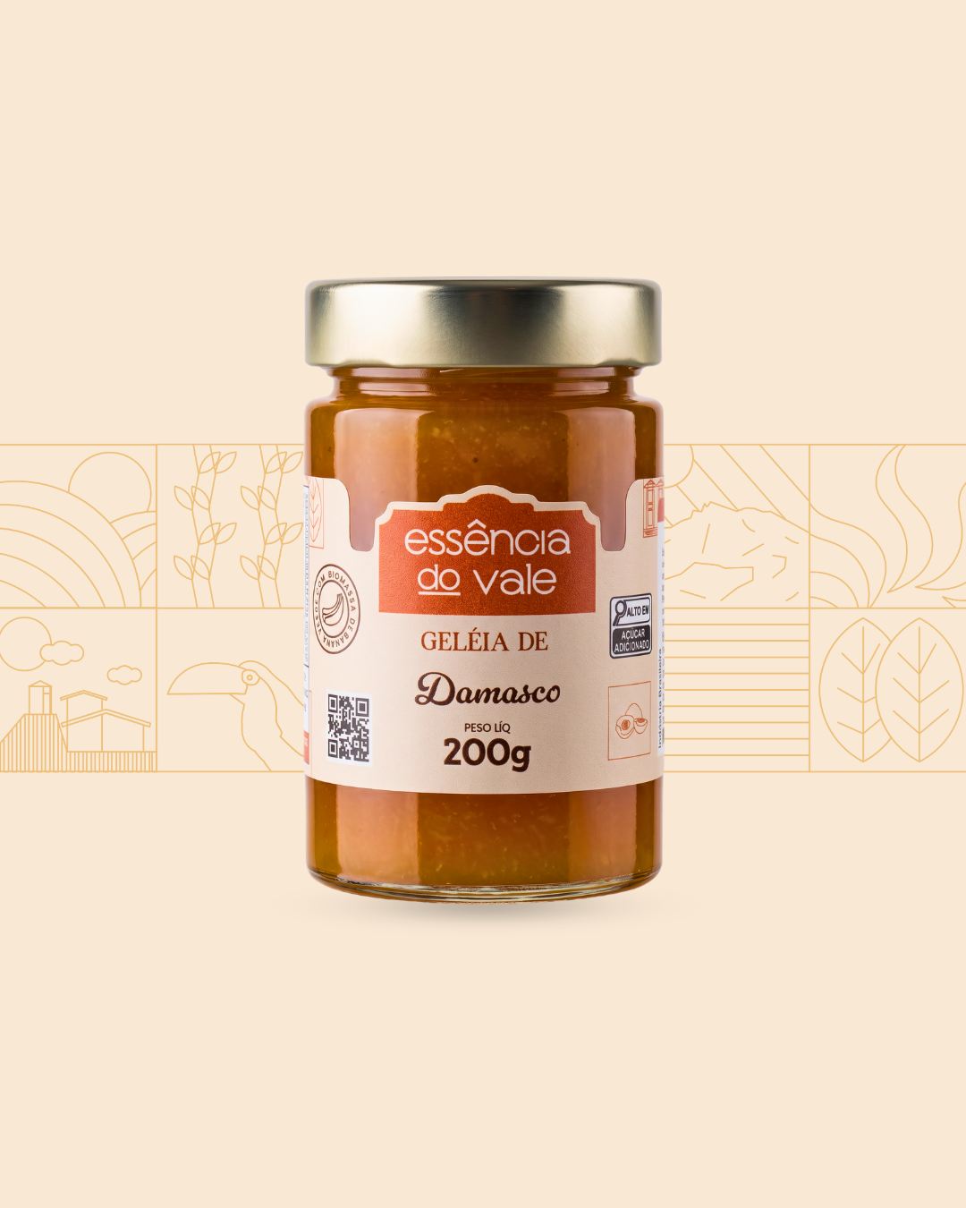 Geleia de Damasco Geleia de Damasco da Essência do Vale 200g - Imagem 1