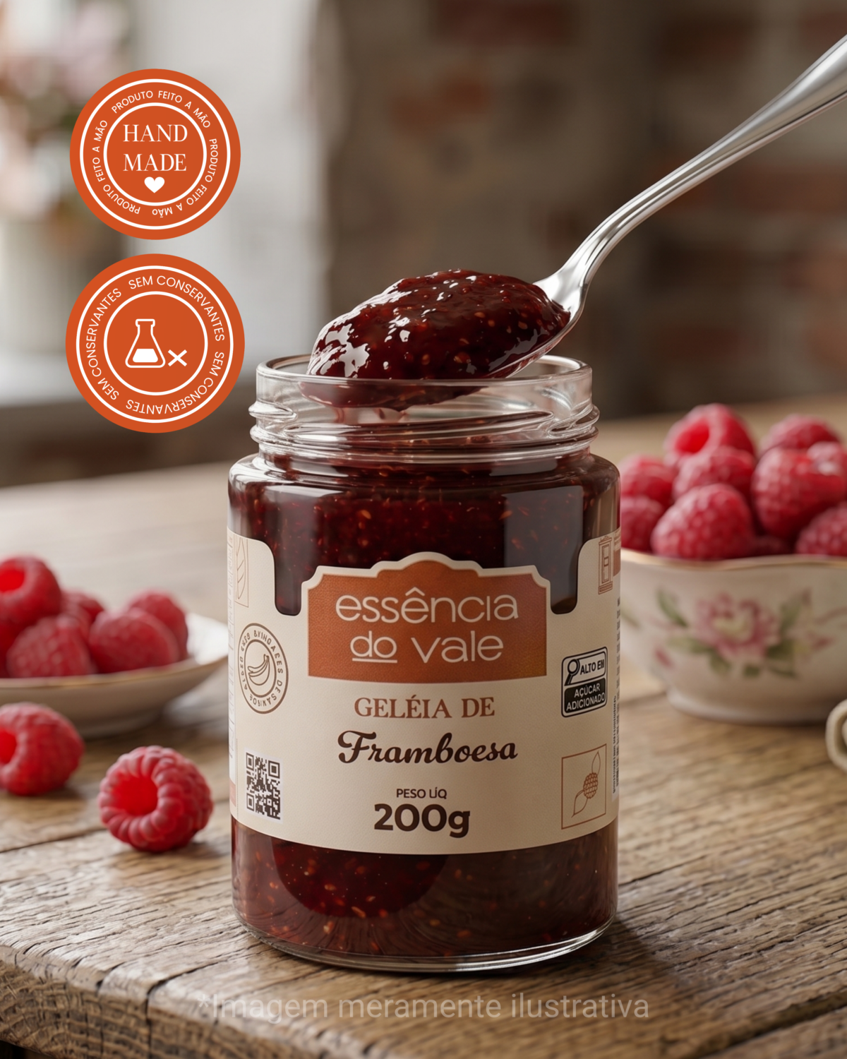 Geleia de Framboesa da Essência do Vale 200g - Imagem 3